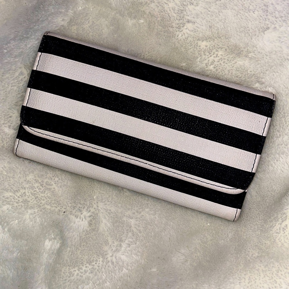 Kut From The Kloth Black White Striped Wallet